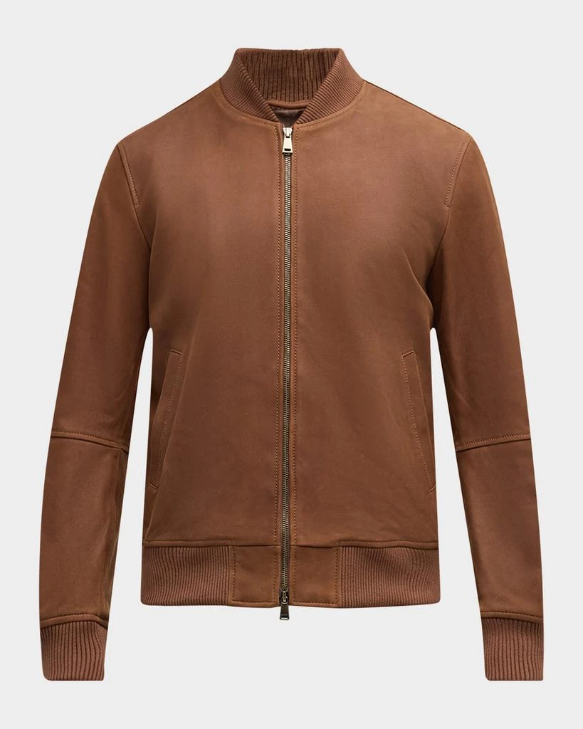 Neiman Marcus Men's Classic Leather Bomber Jacket 1