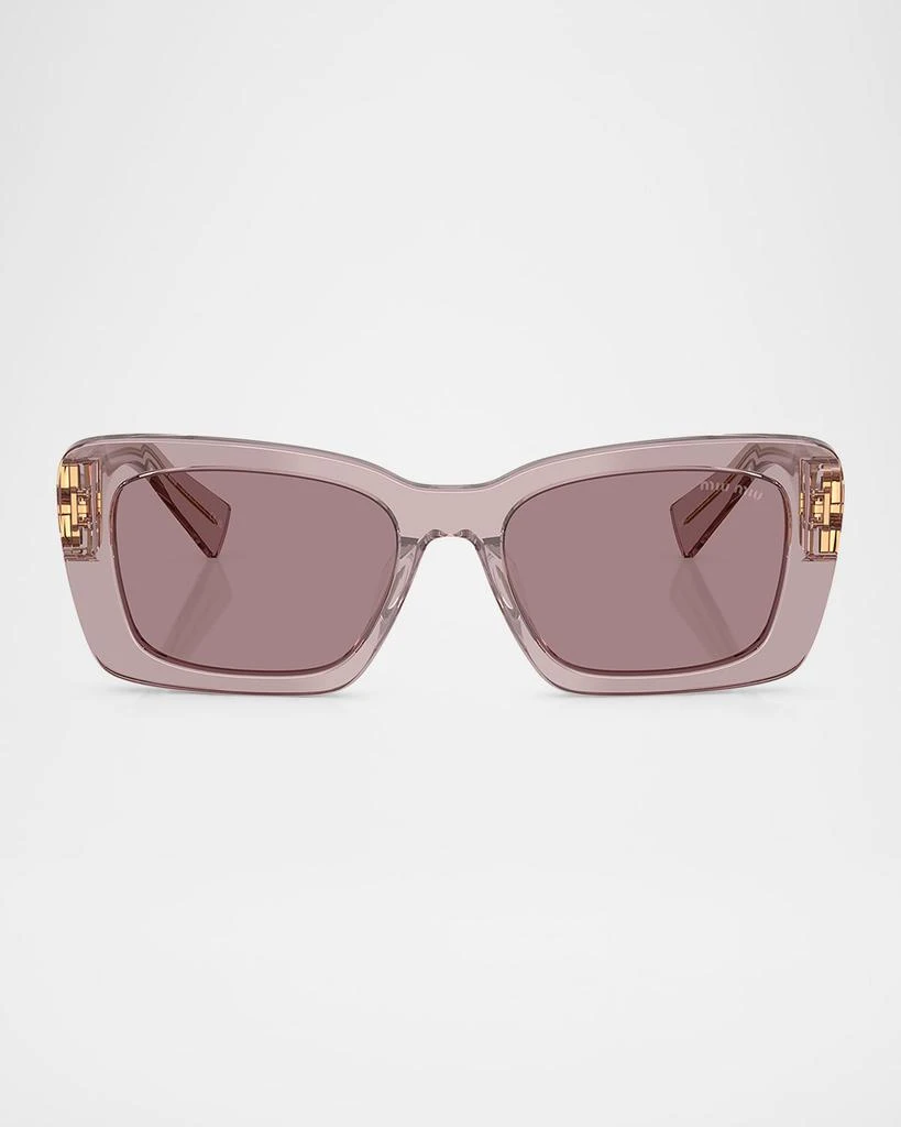 Miu Miu MU 07YS Logo Acetate Rectangle Sunglasses 1