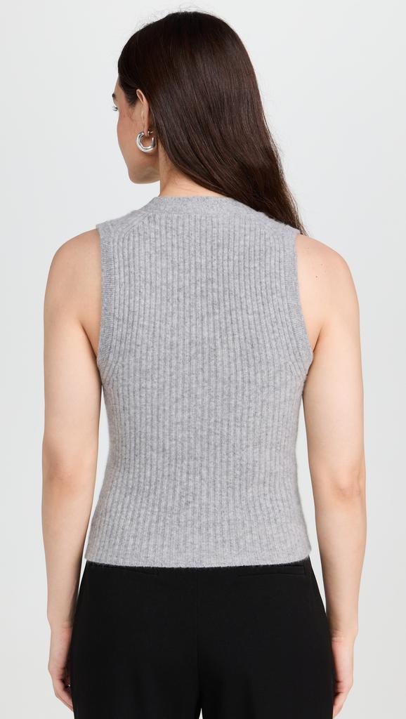 White + Warren Cashmere Ribbed Button Vest