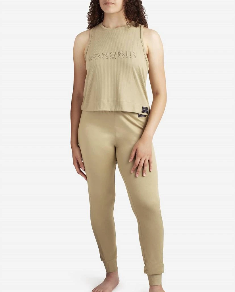 Danskin High Neck Tank Sleep With Jogger Set In Light Camo 1