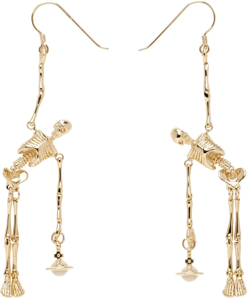 Vivienne Westwood Gold Skeleton Earrings 1