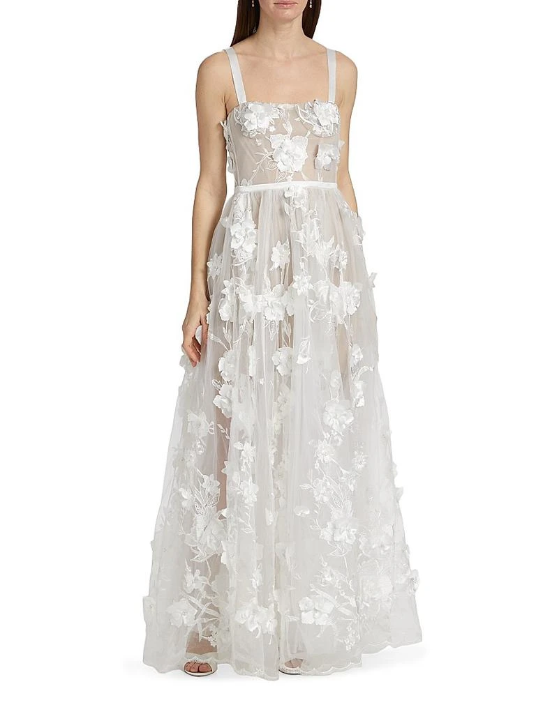BRONX AND BANCO Anastasia Floral Appliqué Gown 3