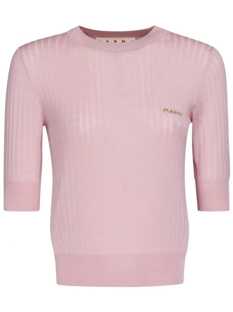 Marni Ribbed Knit Top With Fitted Silhouette 1
