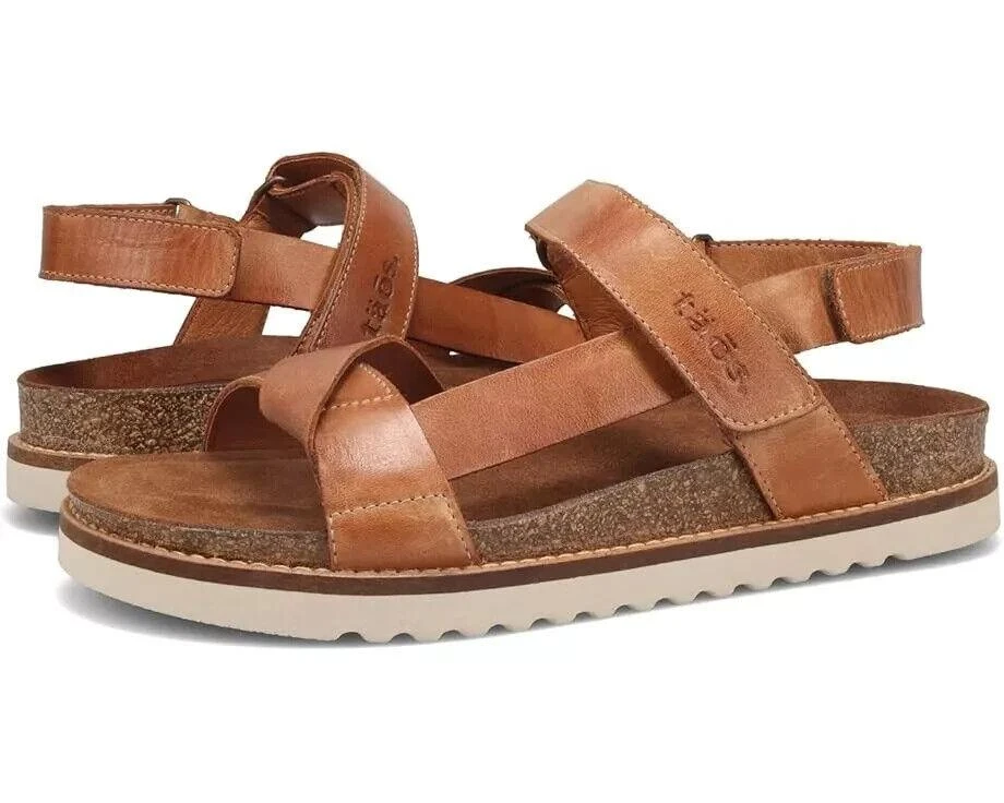 taos Taos Sideways SDW-8372-CARA Women's US 7 Caramel Leather Comfort Sandals KHD1109 1