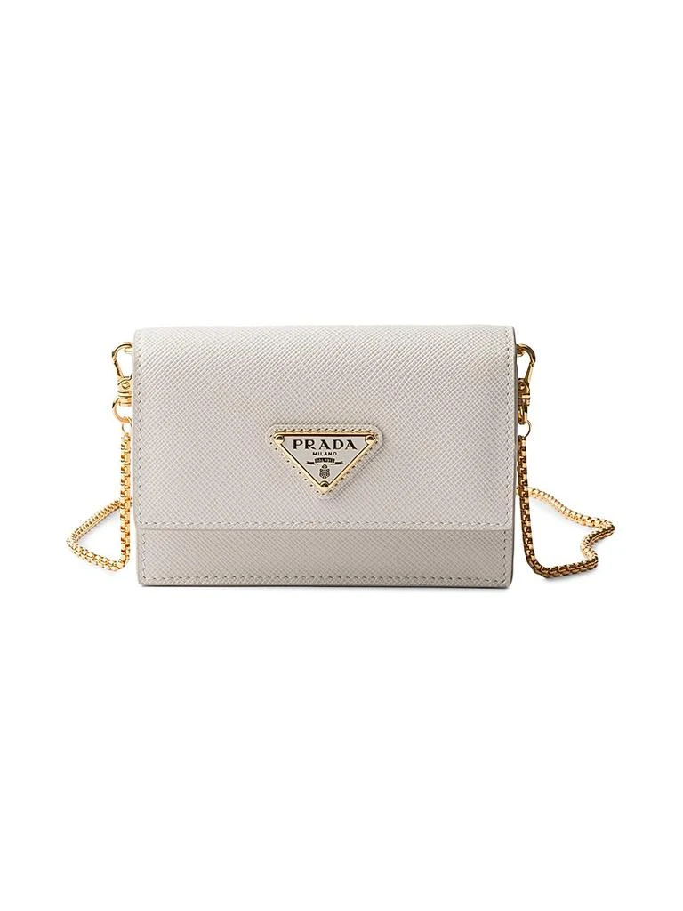 Prada Saffiano Leather Card Holder with Shoulder Strap 1