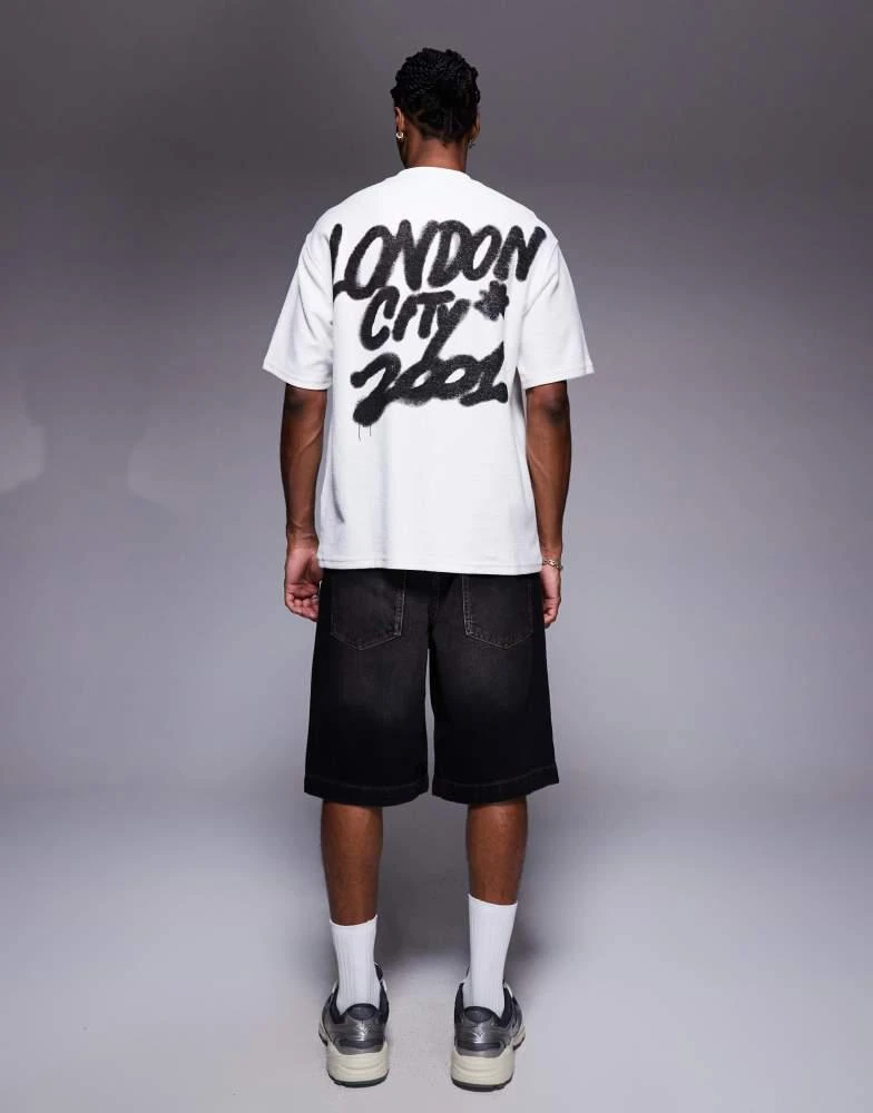 Bershka Bershka london city back printed t-shirt in white 4