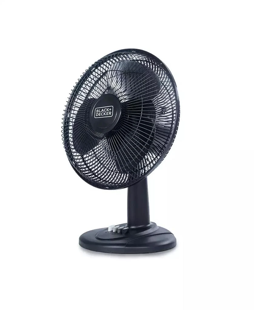 Black & Decker BLACK+DECKER Desk Fan for Home and Office, 12” Fan with 3 Speed Settings, Oscillating Portable Fan, Black 1