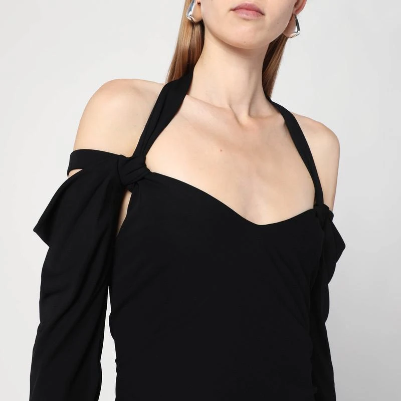 The Attico Black midi dress in viscose crêpe 4