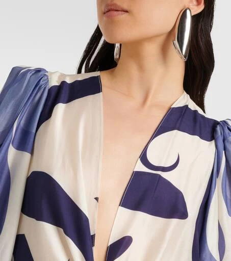Adriana Degreas Algae printed puff-sleeve shirt 4