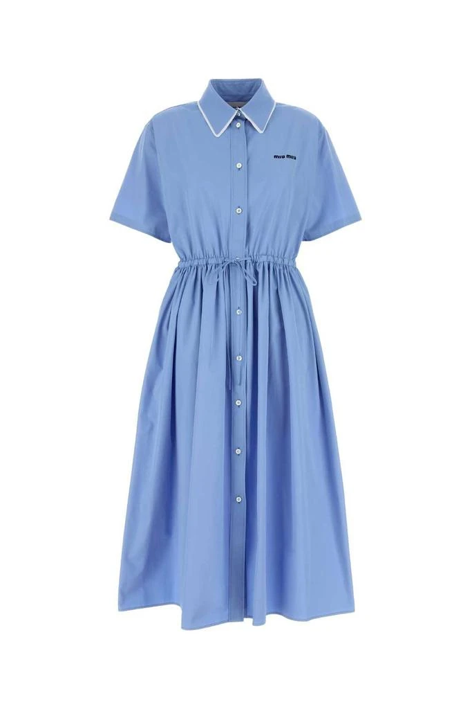 Miu Miu Drawstring Poplin Shirt Dress Miu Miu Drawstring Poplin Shirt Dress