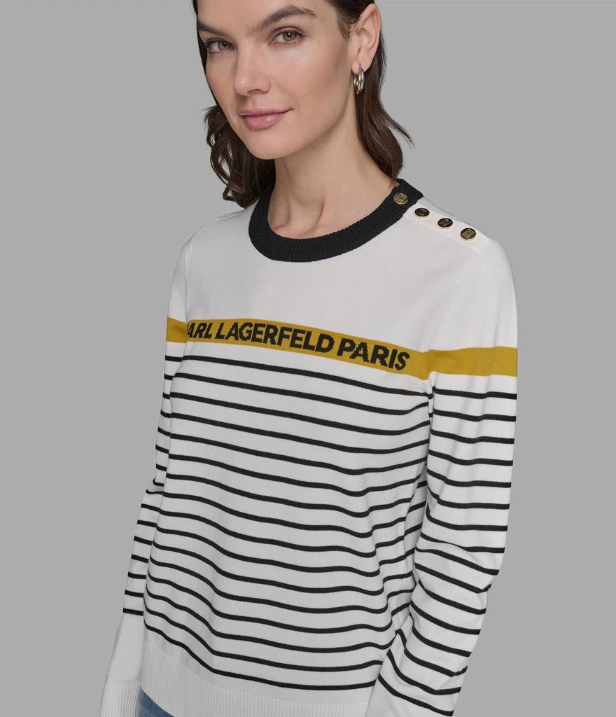 Karl Lagerfeld Paris STRIPED LOGO SWEATER 5
