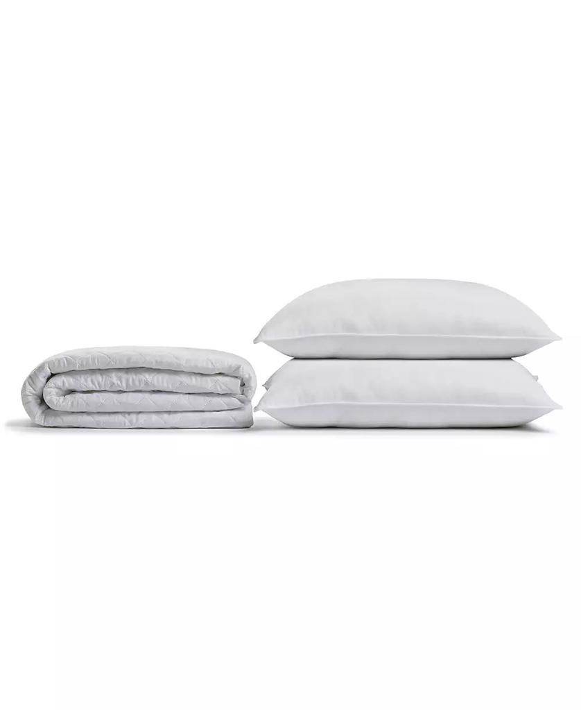 Ella Jayne Overstuffed Plush Allergy Resistant Gel Filled Side/Back Sleeper Pillow & Mattress Protector Set