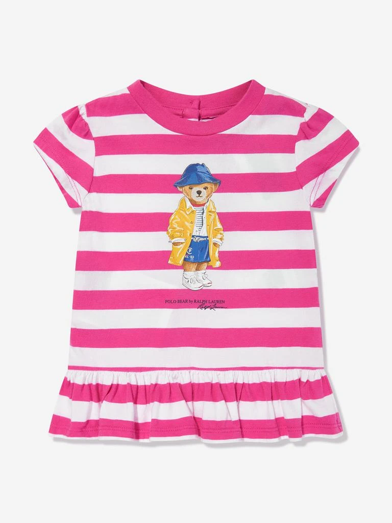 Ralph Lauren Ralph Lauren Baby Girls Striped Polo Bear T-Shirt in Pink 1