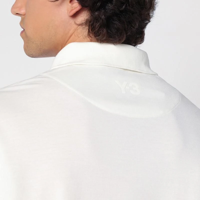 Y-3 Off white cotton over polo shirt 4