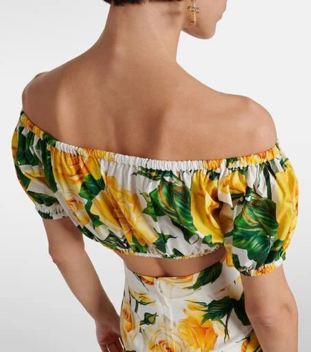 Dolce 
Gabbana Floral off-shoulder cotton crop top 5
