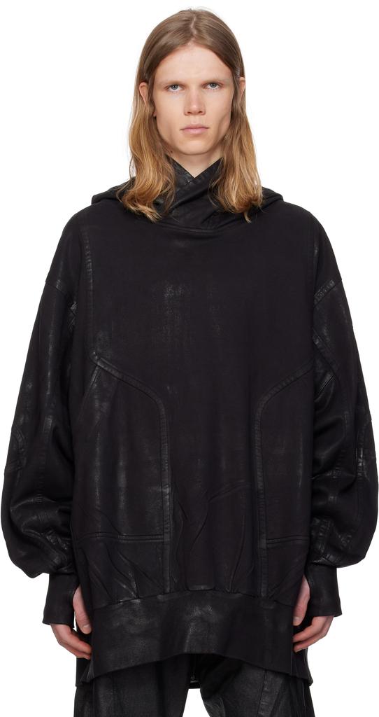 Julius Black Coated Ilium Hoodie