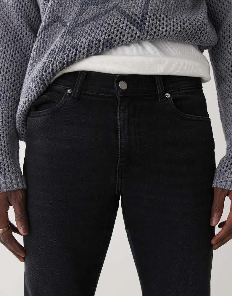 Dr Denim Dr Denim Snap mid waist slim fit jeans in black mist wash 5