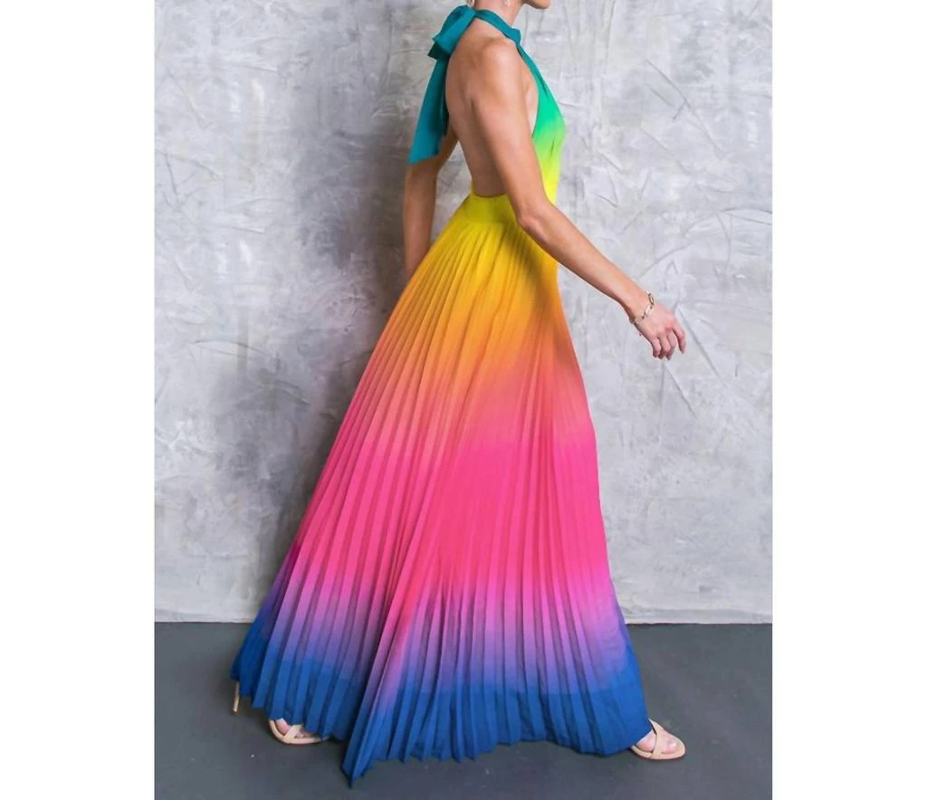 FLYING TOMATO Flying Tomato - Over The Rainbow Ombre Maxi Dress 3