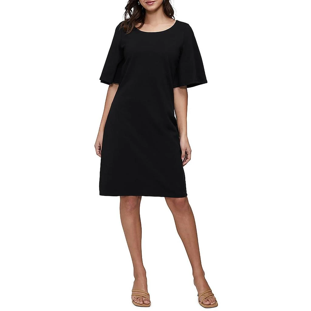 Three Dots Womens Above Knee Boat Neck Mini Dress 1