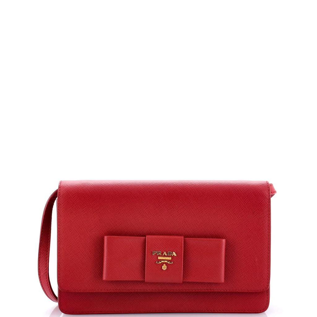 Prada Bow Wallet on Strap Saffiano Leather Small 1