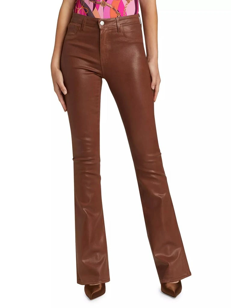 L'Agence Marty Coated High-Rise Flared Jeans 3