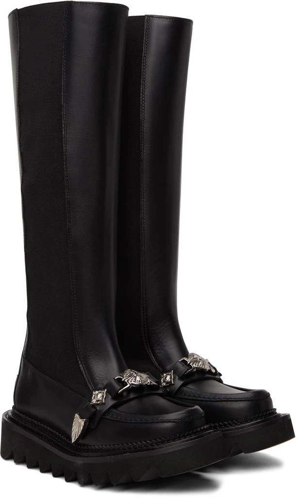 Toga Pulla Black Leather Tall Boots 4