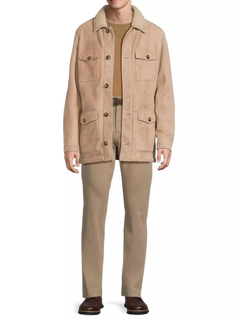 Canali Suede &amp; Shearling Field Jacket 2