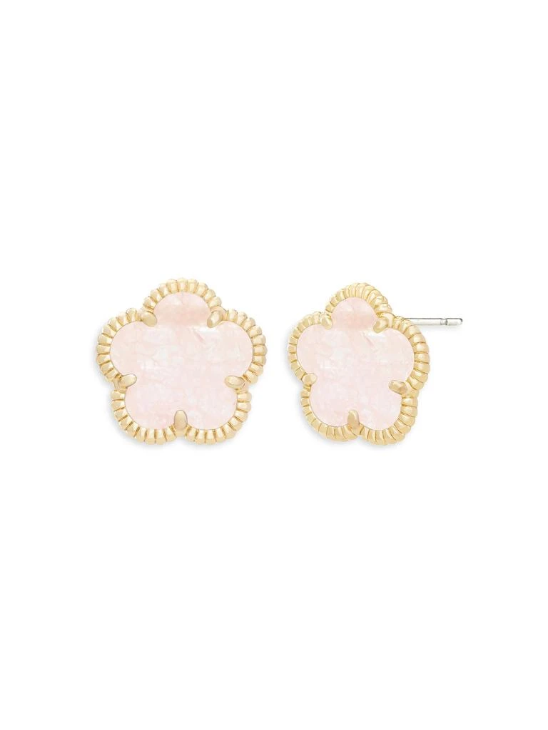 JanKuo Flower 14K Goldplated 
Crystal Stud Earrings