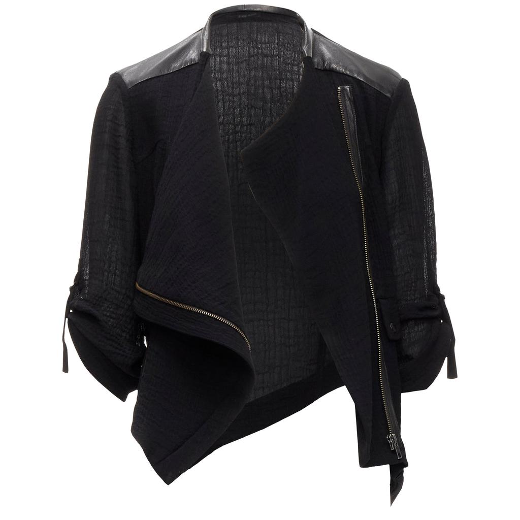 ジャケット・アウター HELMUT LANG drape Sheep Leather Jacket Shop sheep leather detail bias drape biker jacket on Sale at