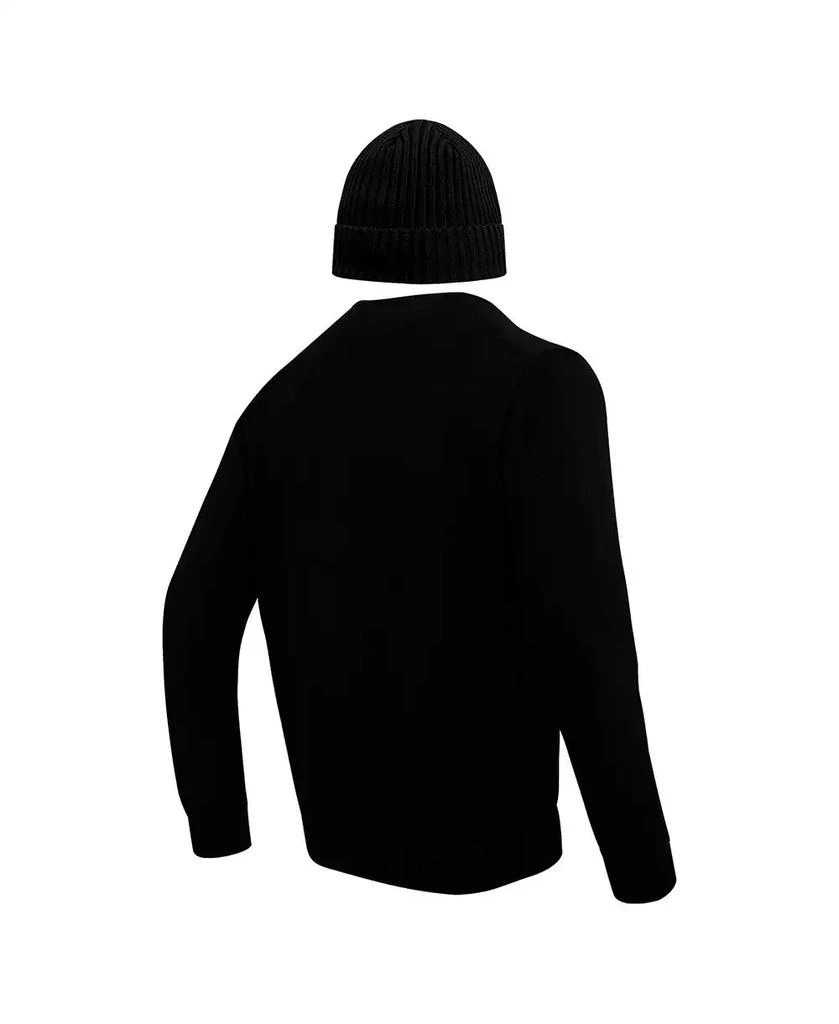 Pro Standard Men's Black Pittsburgh Steelers Crewneck Pullover Sweater and Cuffed Knit Hat Box Gift Set 4