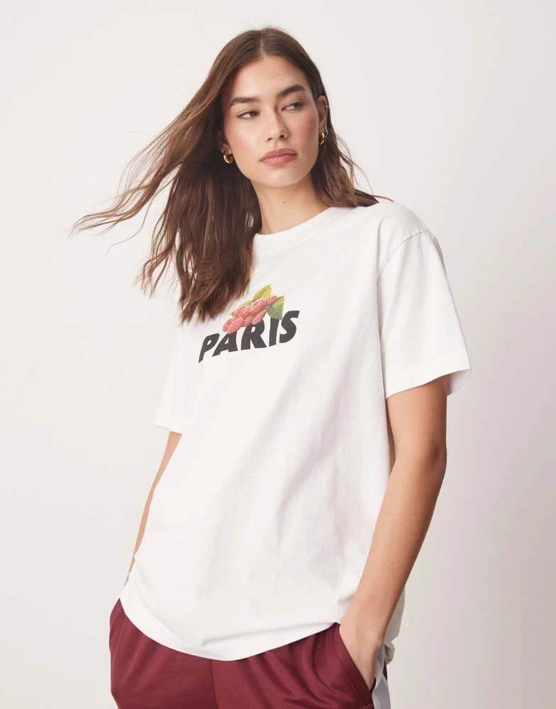Abercrombie & Fitch Abercrombie & Fitch short sleeve oversized paris graphic t-shirt in white 4