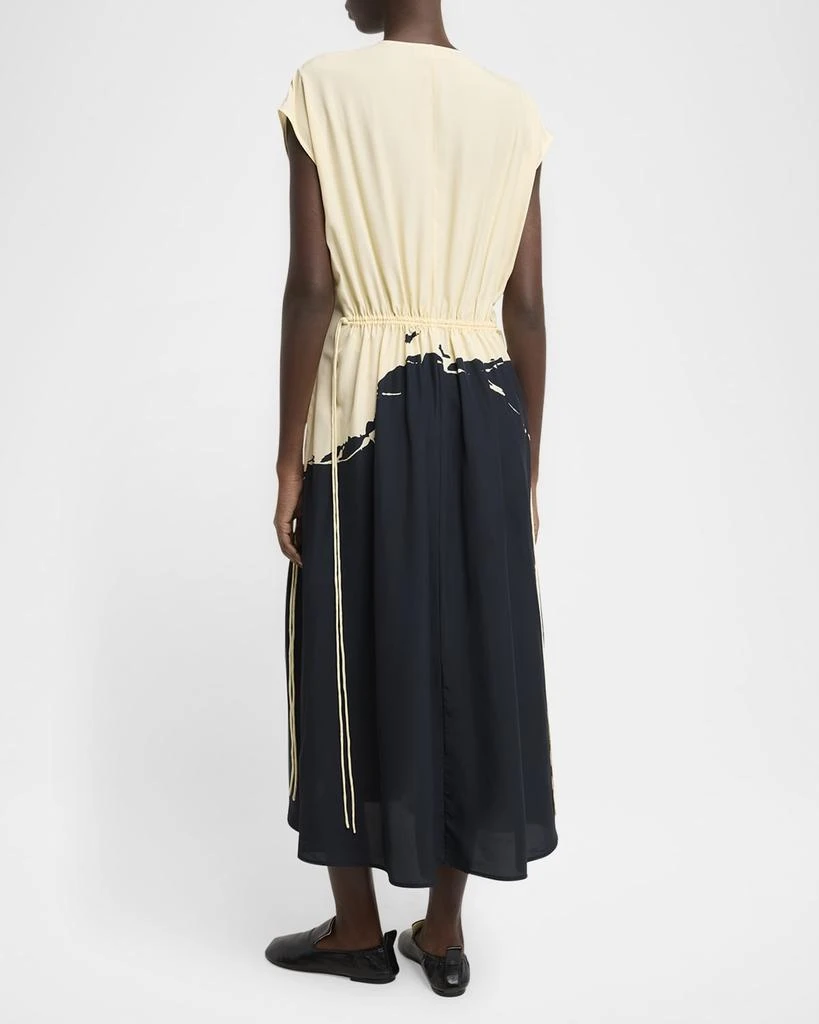Proenza Schouler Ezra Printed Drawstring Midi Viscose Dress 3
