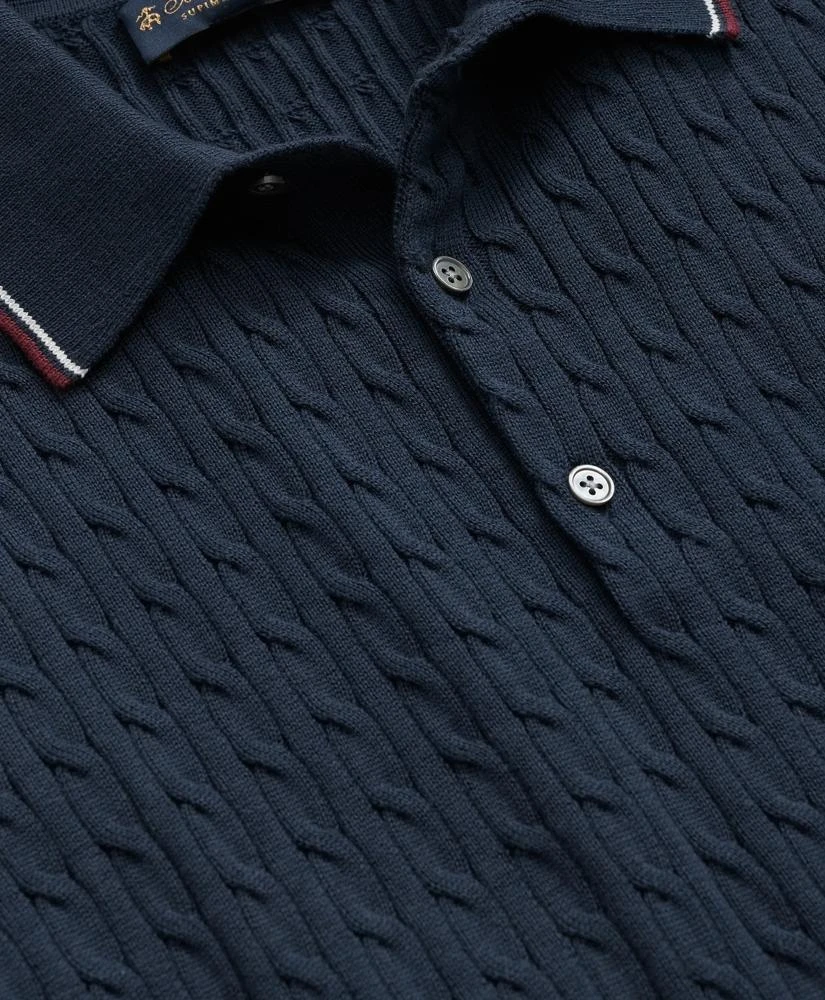 Brooks Brothers Cable Knit Archive Tennis Polo in Supima® Cotton 2