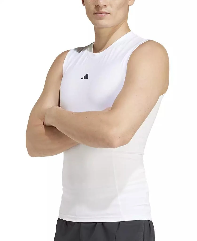 Adidas Men's Fitted Crewneck Tech-Fit Sleeveless Compression T-Shirt 1