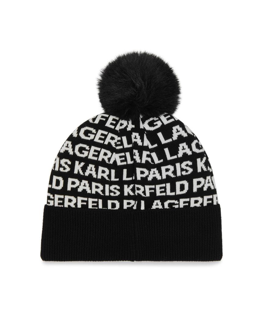 Karl Lagerfeld Paris INTARSIA STUDDED POM HAT