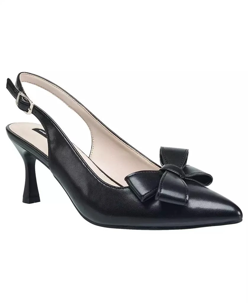 French Connection Womens Brinton Oversized Bow Kitten Heel