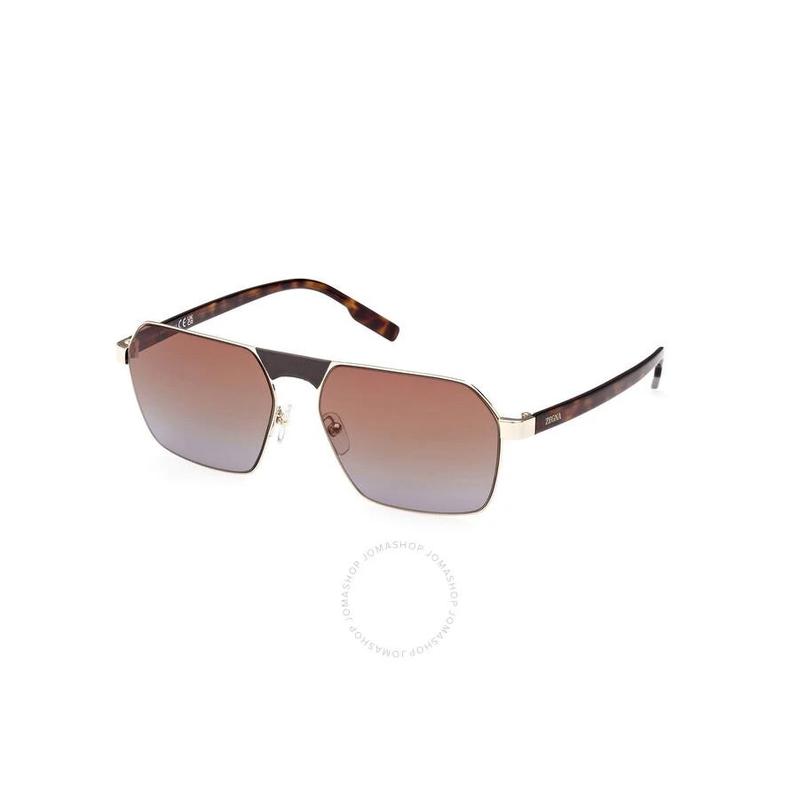 Ermenegildo Zegna Brown Gradient Navigator Men's Sunglasses EZ0210 32F 59 1