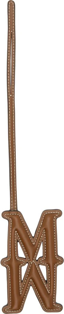 Max Mara Brown Leather Monogram Keychain