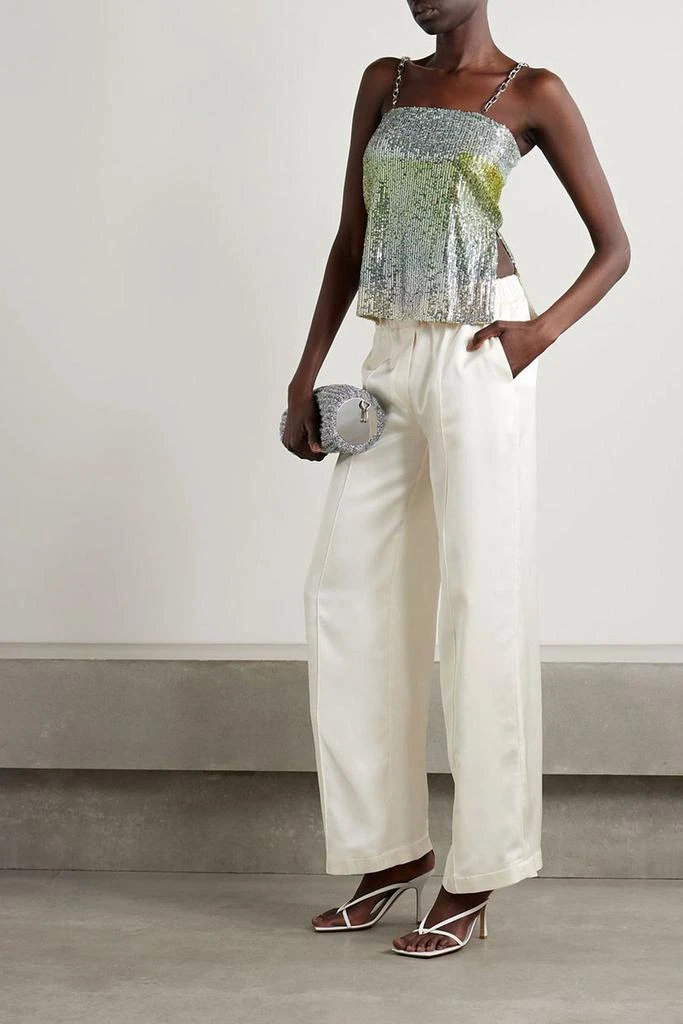 IN THE MOOD FOR LOVE Elody chain-embellished sequined tulle top 2
