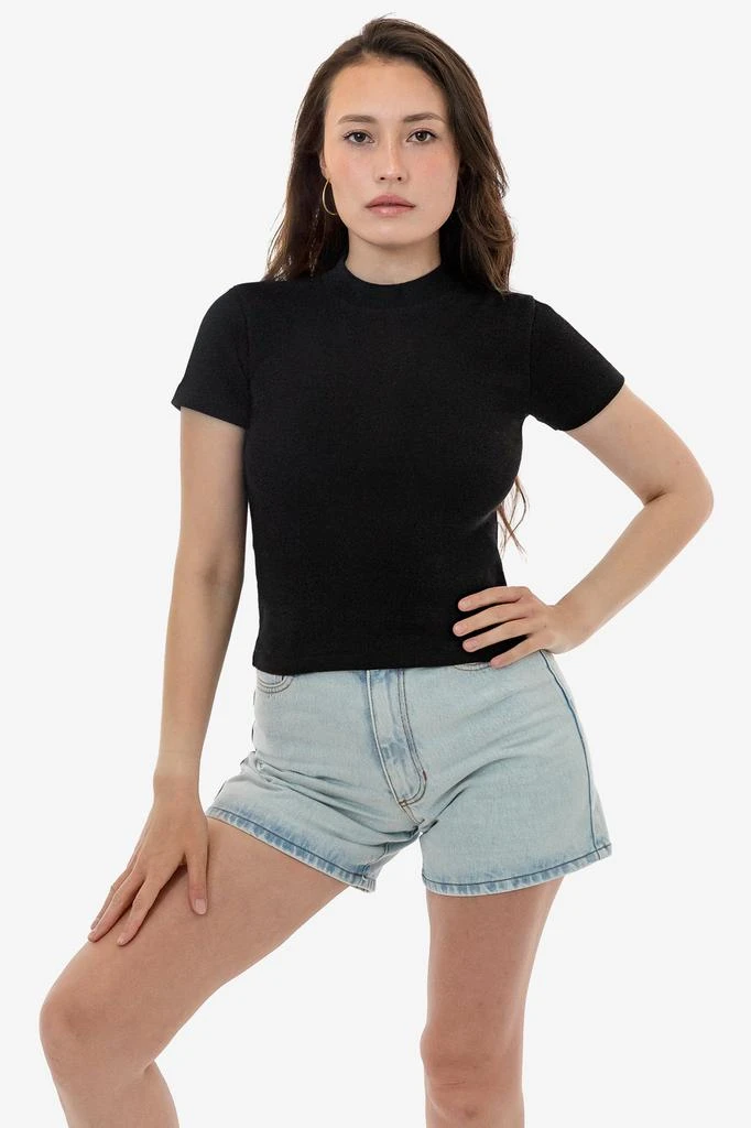 Los Angeles Apparel 14R309 - 14/1 Rib Mock Neck Top 2