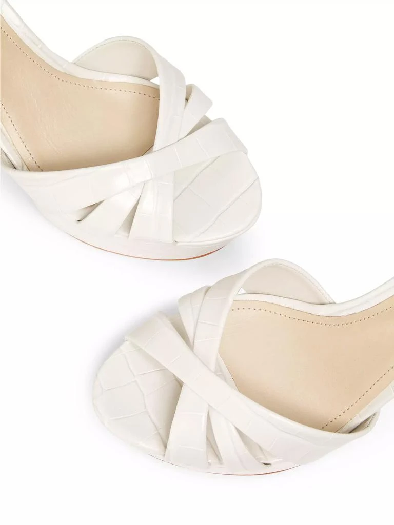 Schutz Keefa 100MM Crocodile-Embossed Leather Platform Sandals 4