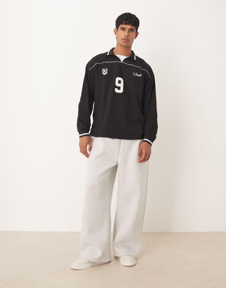 ASOS ASOS DESIGN oversized scuba-style fabric jogger in light grey