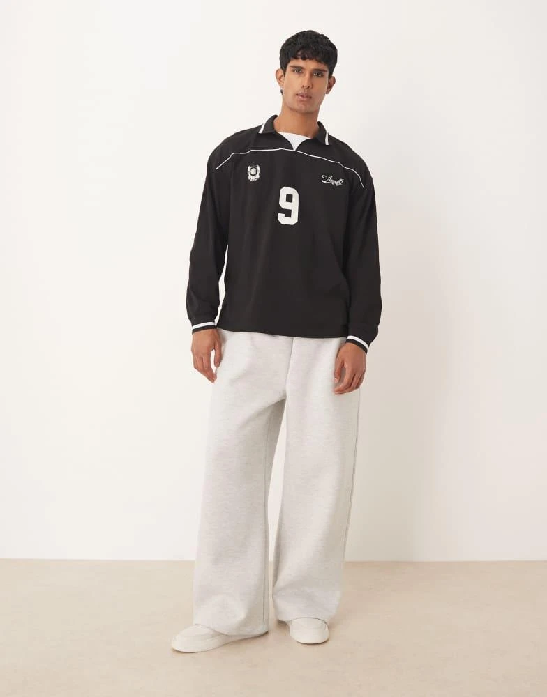 ASOS ASOS DESIGN oversized scuba-style fabric jogger in light grey 2