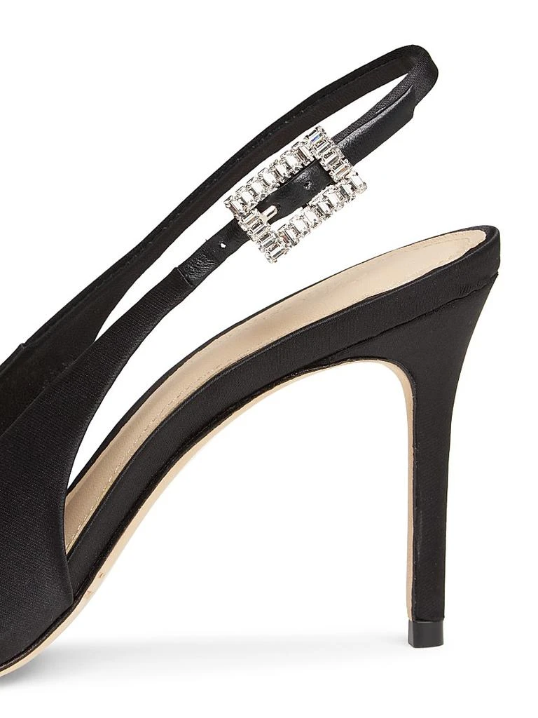 Saks Fifth Avenue 85MM Crystal-Buckle Satin Slingback Pumps 5