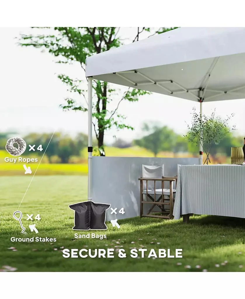 Outsunny 10
 x 10
 Pop Up Canopy Tent with 2 Half Sidewalls, Dark 6