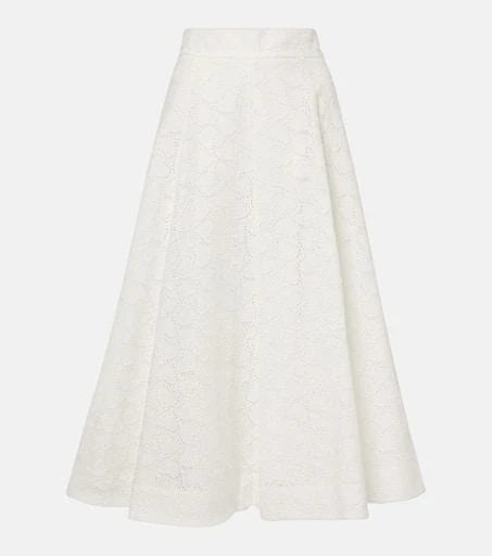 Zimmermann Crush Embroidered linen midi skirt 1