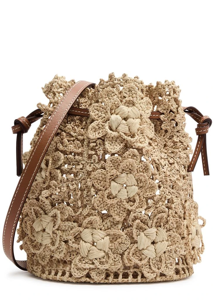 Zimmermann Floral raffia bucket bag 1