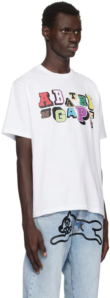 Bape White Varsity Font T-shirt 2