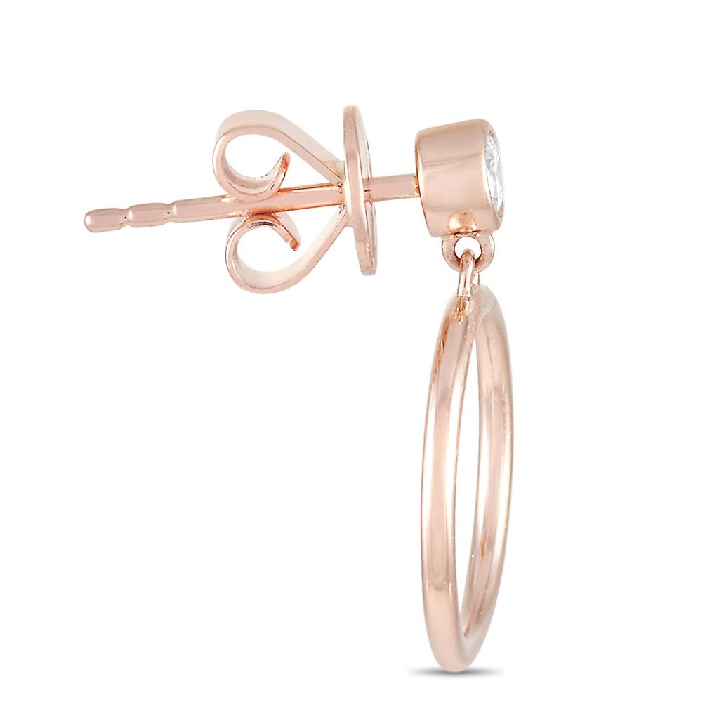 Non Branded 14K Rose Gold 0.18 ct Diamond Earrings