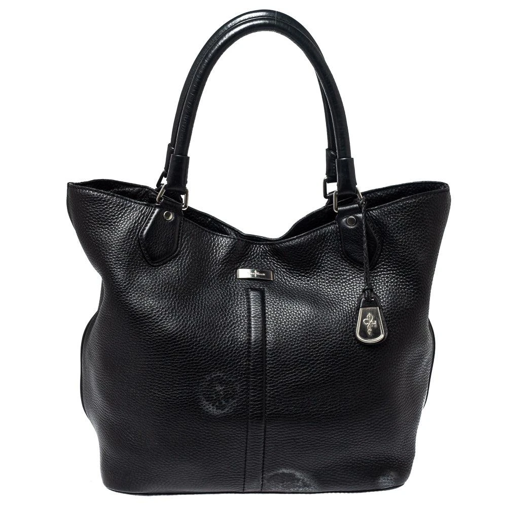 Cole Haan Black Grained Soft Leather Tote 1